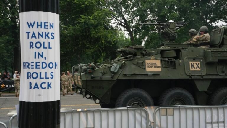 split-screen of a divided America : NPR