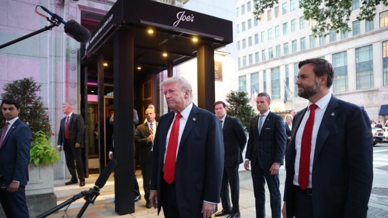 Protesters disrupt Trump’s rare D.C. restaurant visit : NPR