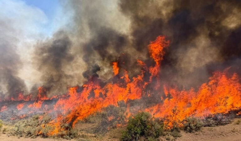 A helicopter battling a Utah wildfire crashes with no word on the 2 people aboard